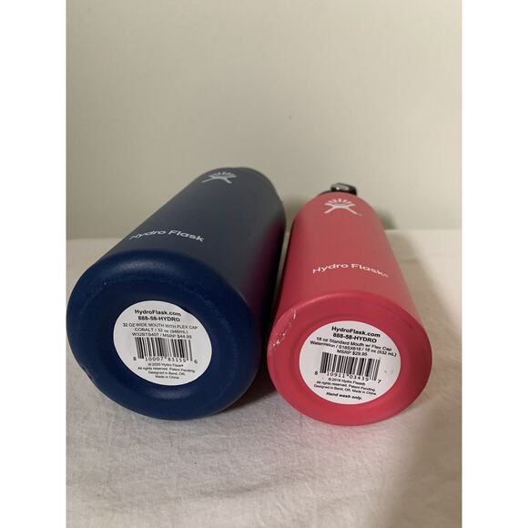 Hydro Flask Water Bottle Cobalt 32oz Watermelon 18oz Wide Standard Mouth Set 2 - Picture 7 of 9